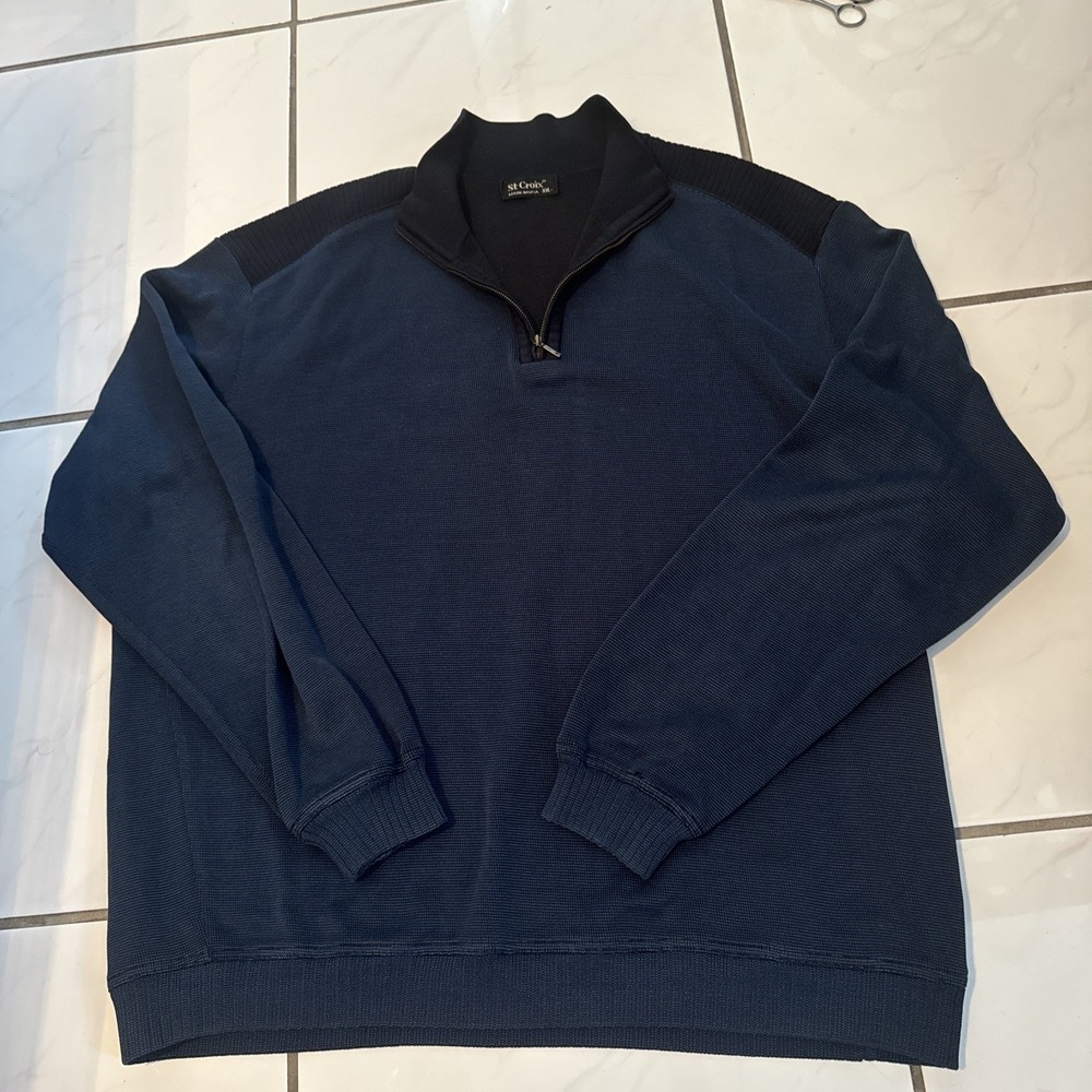 St Croix Quarter Zip Pullover Sweater Mens XXL 26.5x28.5 Preppy USA Outdoor